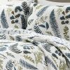 Full/Queen Reversible Cotton Lightweight Floral Fern 3 Piece Quilt Set