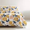 Twin/Twin XL Orange Yellow Pink Navy Blue Floral Flowers Lightweight Quilt Set