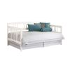 Twin size Traditional Pine Wood Day Bed Frame in White Finish