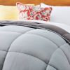 Twin Size All Seasons Plush Light/Dark Grey Reversible Polyester Down Alternative Comforter