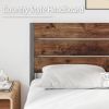 Twin size Modern Farmhouse Metal Platform Bed Frame with Brown Wood Headboard