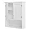 White Wall Mount Bathroom Cabinet with Storage Shelf