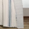 Twin/Twin XL Blue Off-White Stripe 2 Piece Reversible Cotton Quilt Set