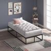 Twin size 10-inch Low Profile Modern Metal Wood Slat Platform Bed Frame