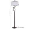 Vine Leaves Floor Lamp in Bronze Finish with White Shade