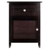 Espresso Wood End Table Nightstand Accent Table