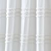 72-inch White Cotton Chenille Stripe Shower Curtain - Machine Washable