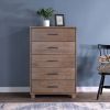 Modern Farmhouse Solid Wood 5 Drawer Bedroom Chest in Pine Finish