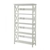 Glossy White 5-Shelf Bookcase