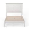 Twin Traditional Solid Oak Wooden Platform Bed Frame with Headboard in White