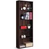 Modern 5-Tier Bookcase Storage Shelf in Brown Walnut Wood Finish