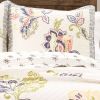 King size 3 Piece Floral Boho Cotton Off-White Navy Pastel Quilt Set