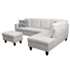 White Semi PU Synthetic Leather Sofa Living Room Sofa