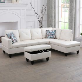 White Semi PU Synthetic Leather Sofa Living Room Sofa