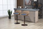 COOLMORE Swivel Bar Stools Set of 2 Adjustable Counter Height Chairs with Footrest for Kitchen, Dining Room 2PC/SET