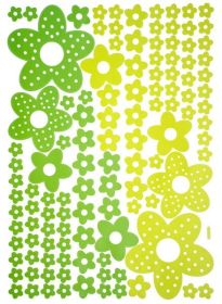 Green Floral Design - Large Wall Decals Stickers Appliques Home Decor