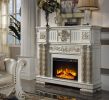 ACME Vendome FIREPLACE Antique Pearl Finish AC01313