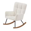 Leisure Sofa Glider Chair, Comfy Upholstered Lounge Chair with High Backrest, for Nursing Baby, Reading, Napping Beige