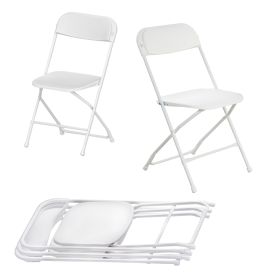 Plastic folding chairs - white pack of 5