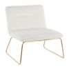 Casper Contemporary Accent Chair in Gold Metal and Cream Velvet by LumiSource