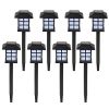 8pcs White LED Solar Lantern Torch Light Garden Landscape Lighting