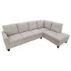 Grey White Flannel Living Room Sofa