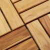 Decking Tiles 10 pcs 11.8"x11.8" Solid Wood Teak