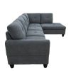 Dark Grey Flannel Living Room Sofa