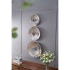 Silver Textured Oversized Disc, Wall Decor for Living Room Bedrrom Entryway Office, Set of 3