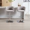 COOLMORE Vintage Bar Stools with Back and Footrest Counter Height Dining Chairs 2PC/SET