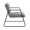 Casper Industrial Arm Chair in Black Steel and Grey Noise Fabric by LumiSource