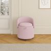 Multi-functional stool 23 inches movable storage, pink teddy fleece everywhere in the bedroom and living room