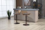 COOLMORE Swivel Bar Stools Set of 2 Adjustable Counter Height Chairs with Footrest for Kitchen, Dining Room 2PC/SET