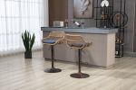 COOLMORE Swivel Bar Stools Set of 2 Adjustable Counter Height Chairs with Footrest for Kitchen, Dining Room 2PC/SET