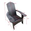 Outdoor or indoor Wood Adirondack chair with an hole to hold umbrella on the arm ,Black