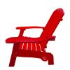 Outdoor or indoor Wood Adirondack chair with an hole to hold umbrella on the arm ,red