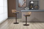 COOLMORE Swivel Bar Stools Set of 2 Adjustable Counter Height Chairs with Footrest for Kitchen, Dining Room 2PC/SET