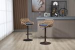 COOLMORE Swivel Bar Stools Set of 2 Adjustable Counter Height Chairs with Footrest for Kitchen, Dining Room 2PC/SET