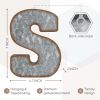 Galvanized Metal 3D Letter S for Wall Decor for Hanging or Freestanding Unique Blend of Rustic Vintage Western and Industrial Styles Letter S