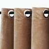 Blackout Curtains with Rings 2 pcs Beige 37"x63" Velvet