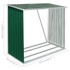 Garden Log Storage Shed Galvanized Steel 64.2"x32.7"x60.6" Green