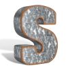 Galvanized Metal 3D Letter S for Wall Decor for Hanging or Freestanding Unique Blend of Rustic Vintage Western and Industrial Styles Letter S