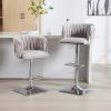 COOLMORE Vintage Bar Stools with Back and Footrest Counter Height Dining Chairs 2PC/SET