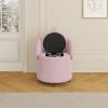 Multi-functional stool 23 inches movable storage, pink teddy fleece everywhere in the bedroom and living room