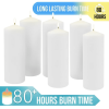 Stonebriar 3" x 8" Unscented 1-Wick White Pillar Candles, 6 Pack