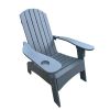 Outdoor or indoor Wood Adirondack chair with an hole to hold umbrella on the arm ,Gray