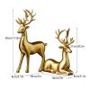 NORTHEUINS Resin Golden Couple Deer Figurines for Interior Nordic Animal Statue Official Sculptures Home Decoration Accessories