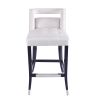 Suede Velvet Barstool with nailheads Dining Room Chair2 pcs Set - 30 inch Seater height