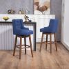 COOLMORE Bar Stools Set of 2 Counter Height Chairs with Footrest for Kitchen, Dining Room And 360 Degree Swivel