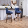 COOLMORE Bar Stools Set of 2 Counter Height Chairs with Footrest for Kitchen, Dining Room And 360 Degree Swivel